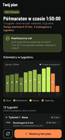 Plan na półmaraton w 12 tygodni
