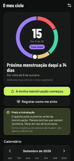 O dia do ciclo, a fase e a próxima menstruação