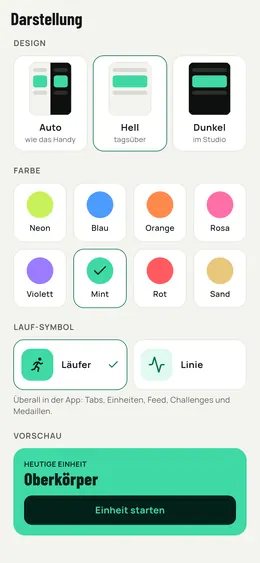 Design und Farbe wählen