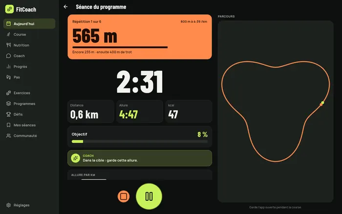 La course en direct sur grand écran